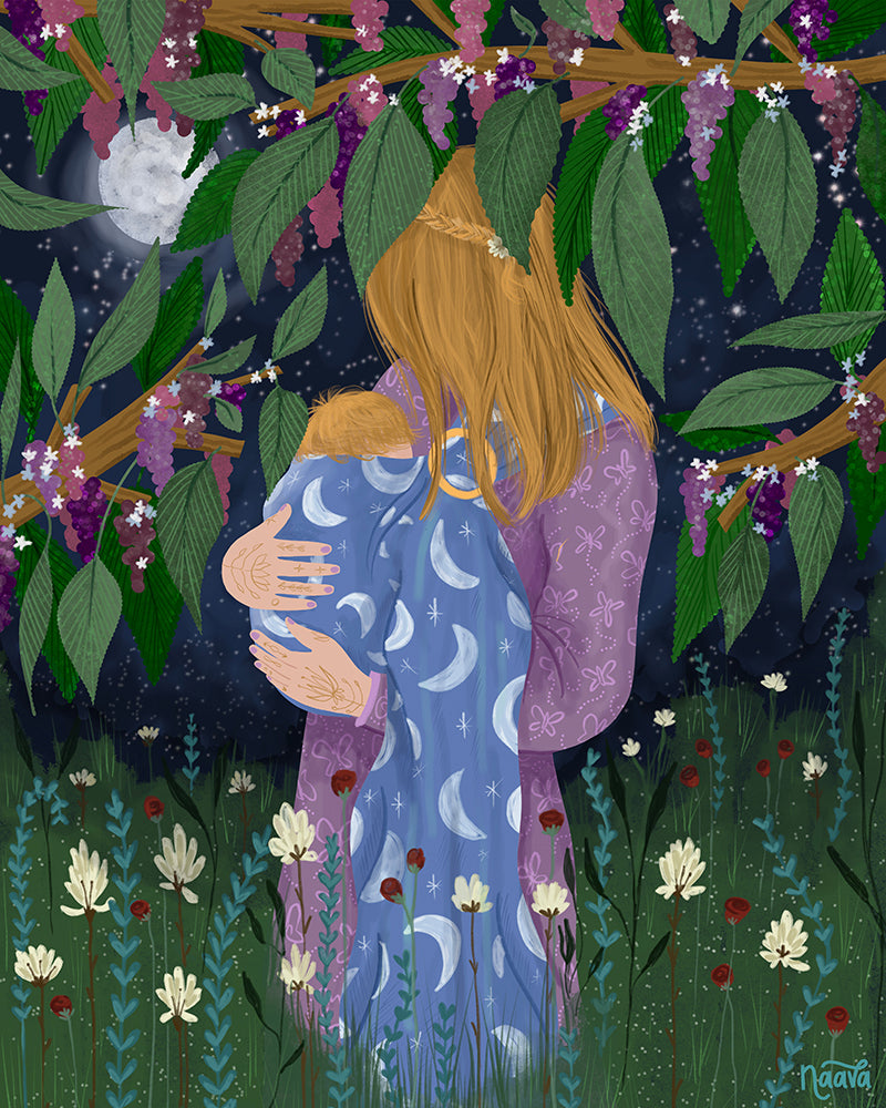 Mother and Child in Magical Forest