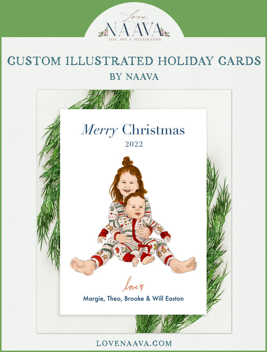 Custom Illustrated Holiday Cards at LoveNaava.com