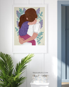 Mother and Child in Lilacs
