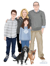 Load image into Gallery viewer, Custom Illustrated Family Portraits